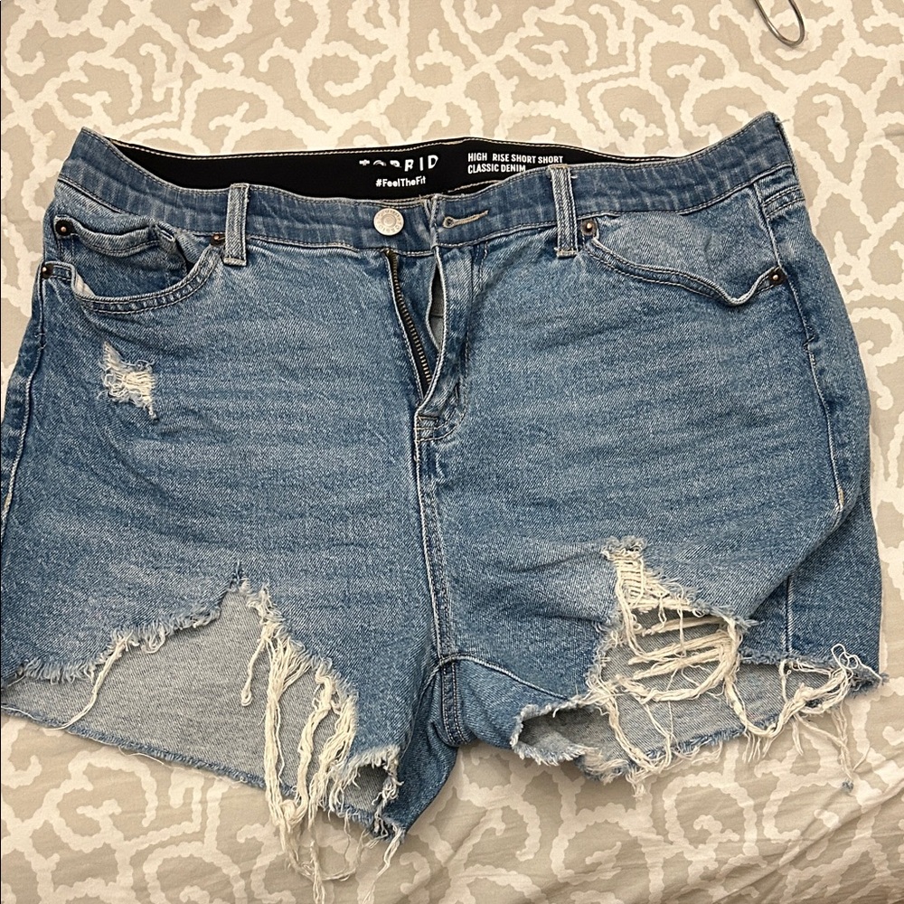 Ripped Denim Shorts